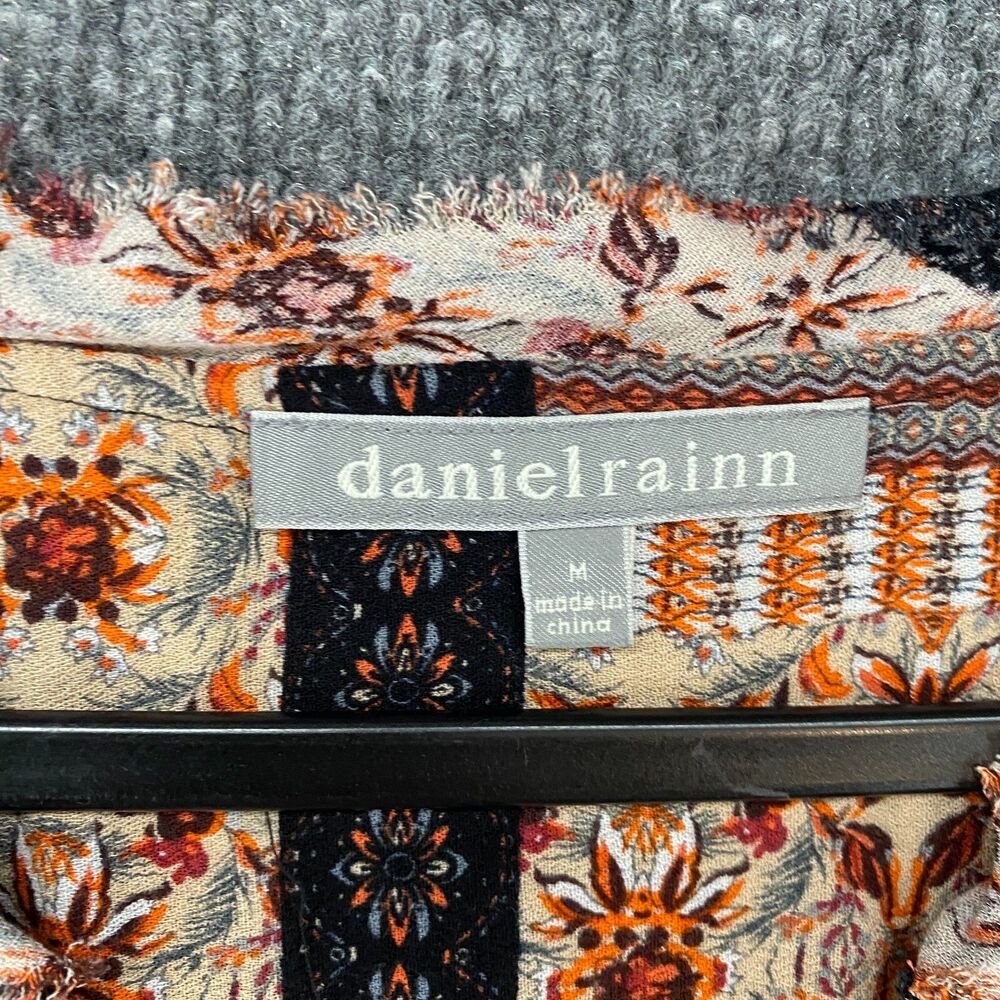 Daniel Rainn Top Size M Patchwork Button Up Boho … - image 6